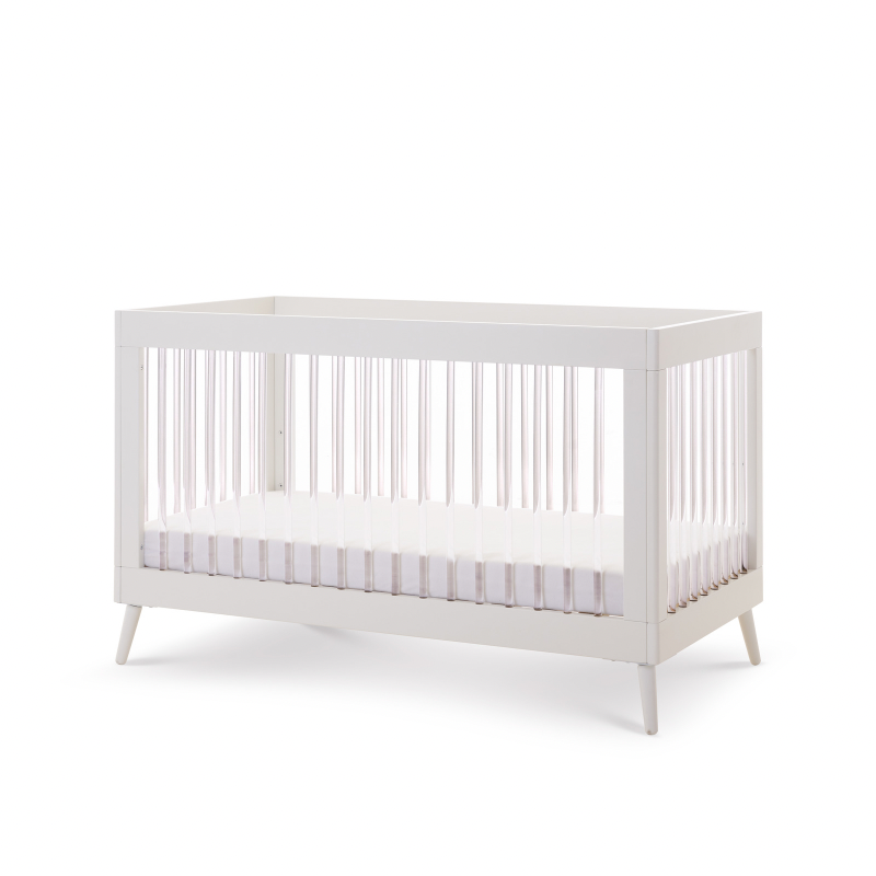 Maya Cot Bed - White with Acrylic