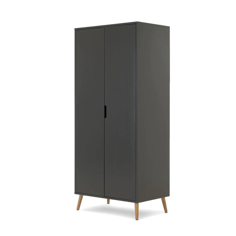 Maya Double Wardrobe - Slate with Natural