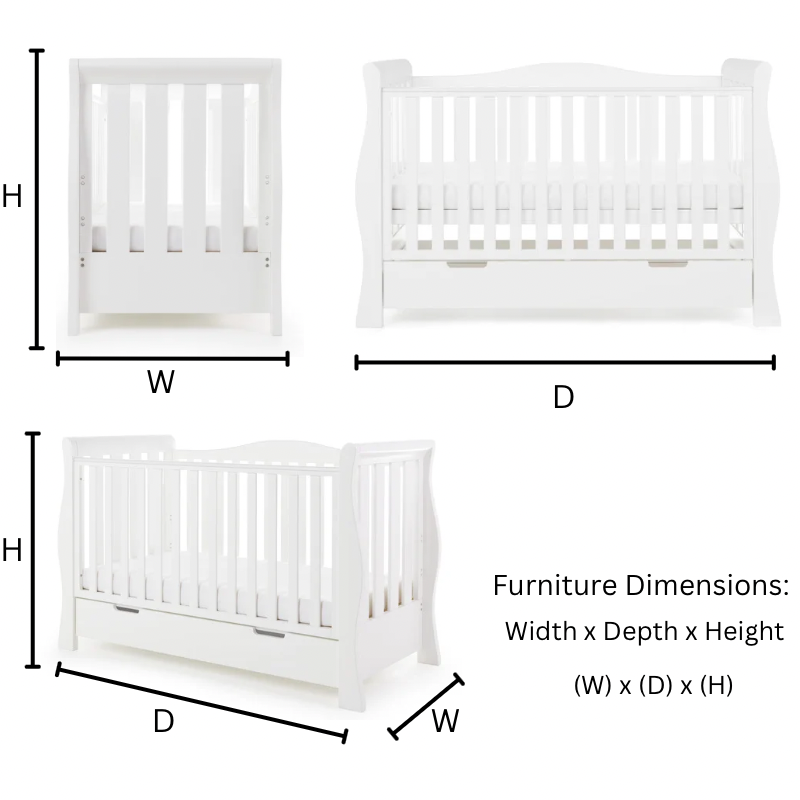 Maya Cot Bed - White with Acrylic