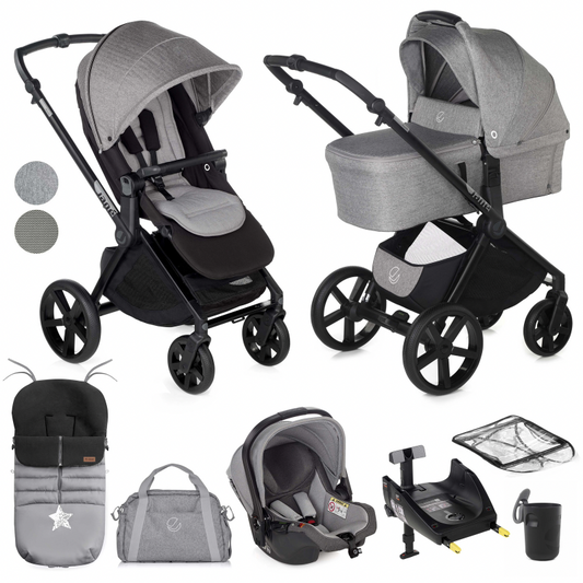 Jane Muum-4 + Sweet + Koos iSize, 10 Piece Travel System Bundle - Dim Grey