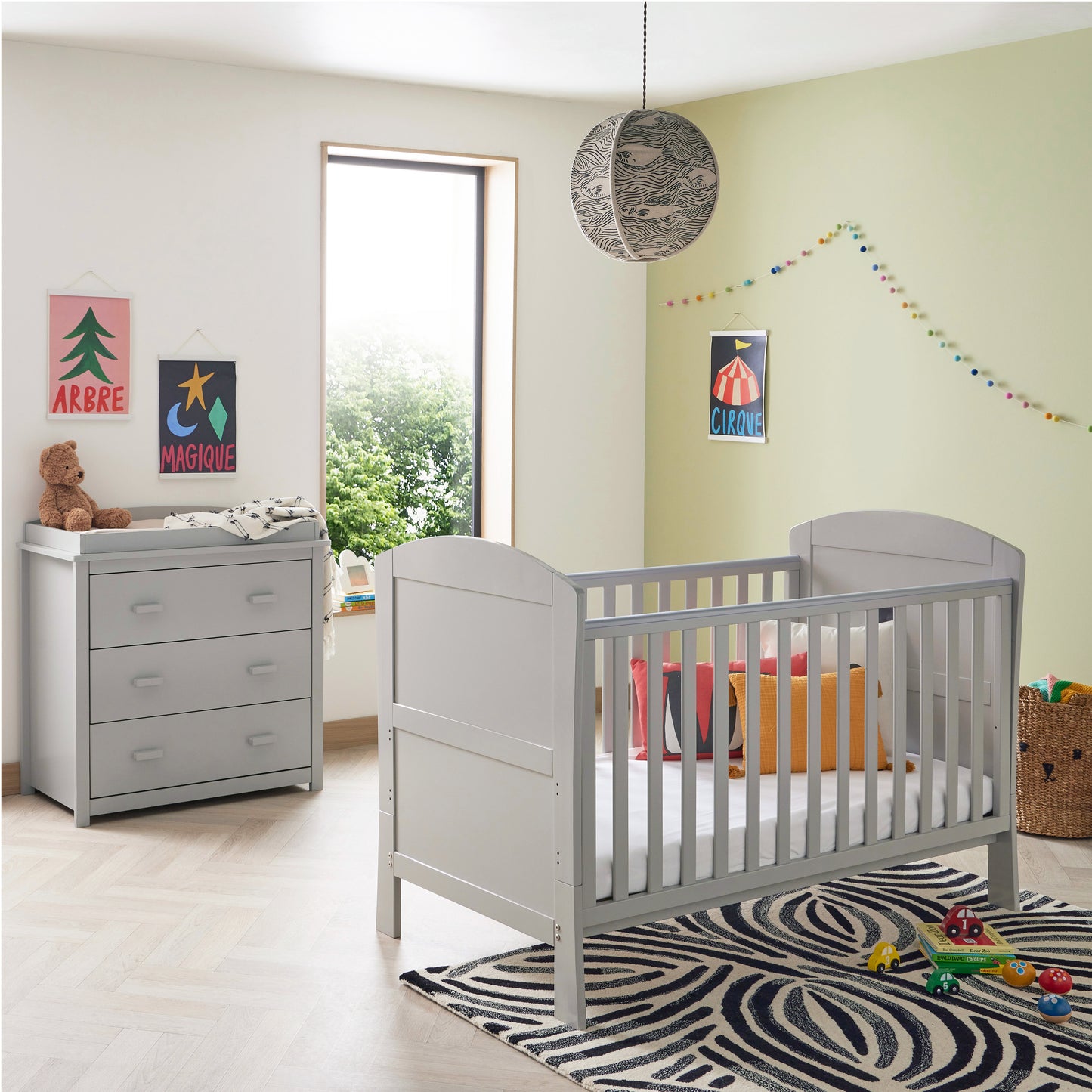 Aston 2 Piece Nursery Room Set - Grey