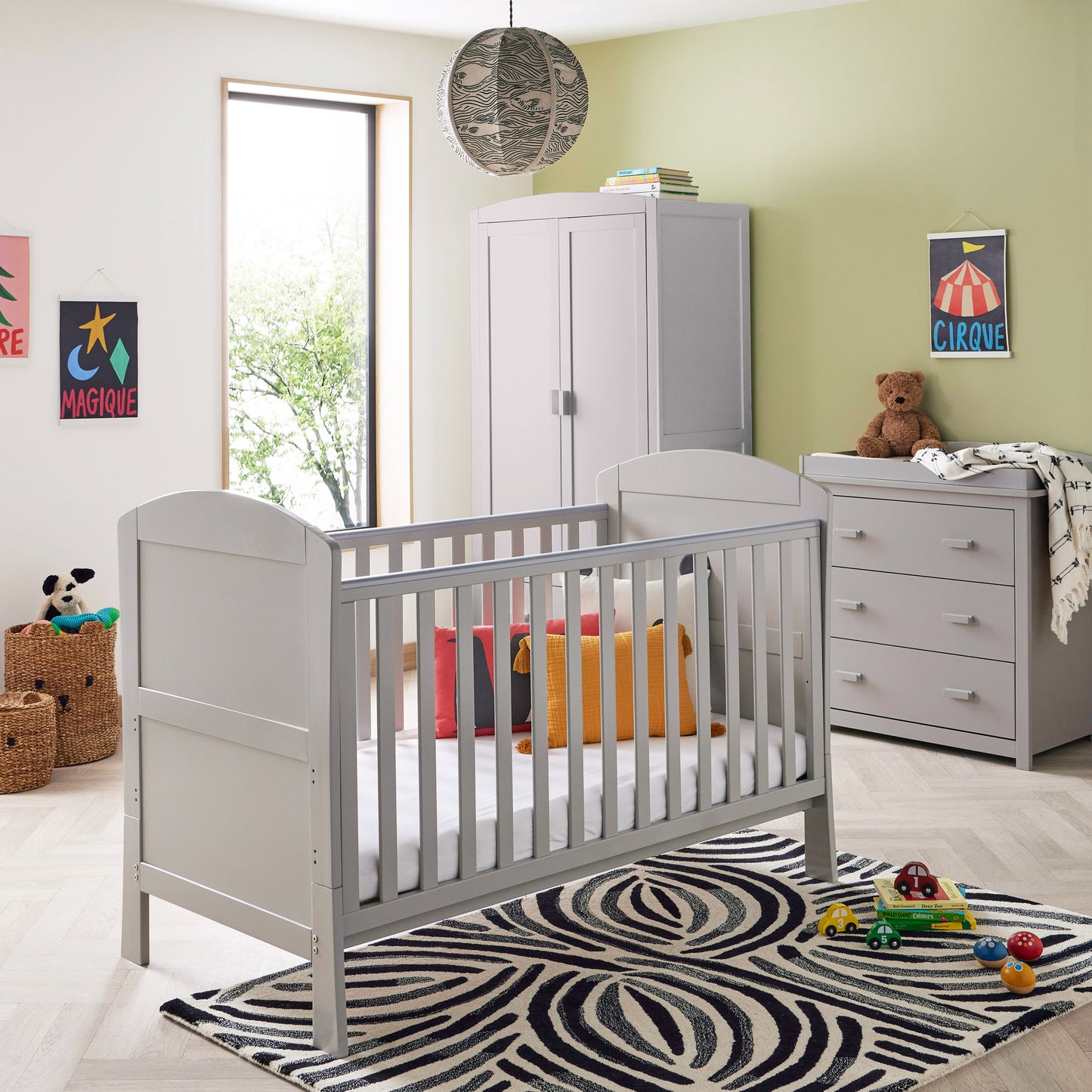 Aston 3 Piece Nursery Room Set - Grey