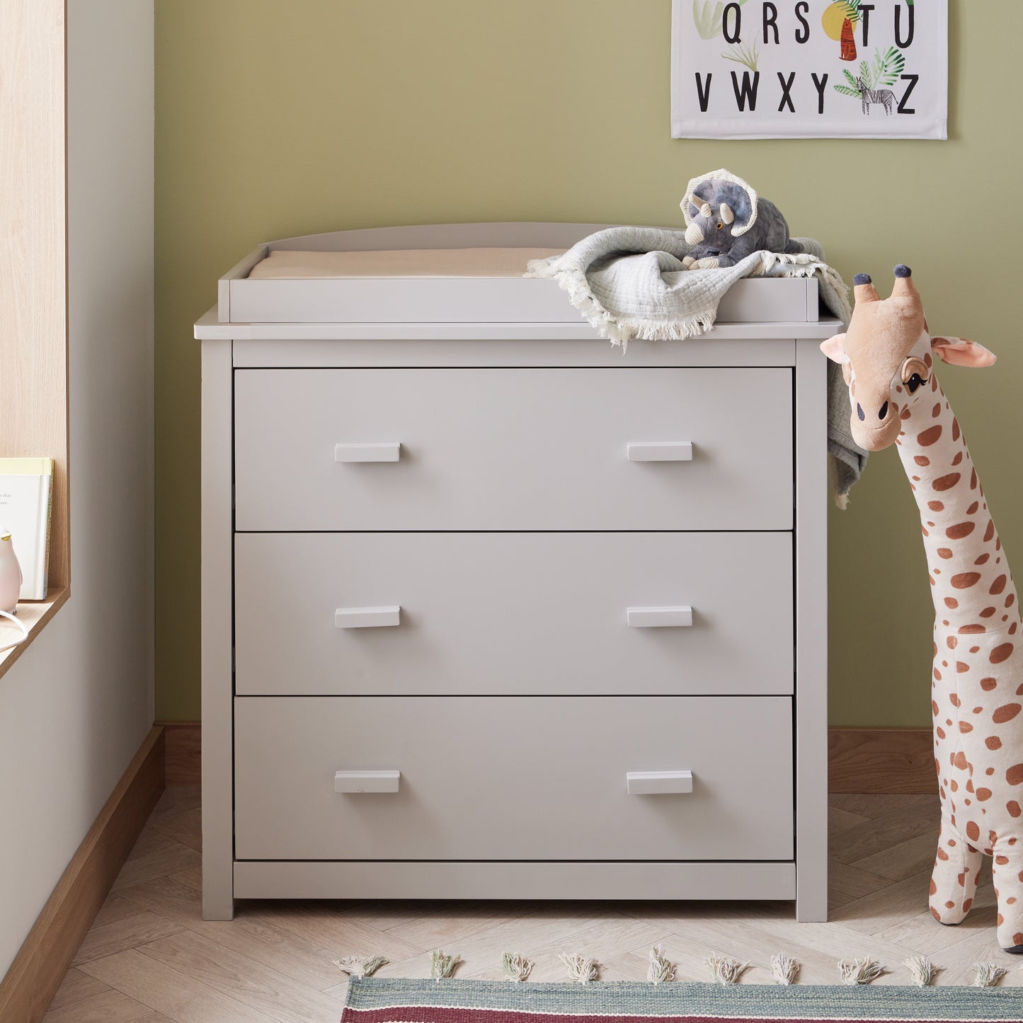 Aston 3 Piece Nursery Room Set - Grey