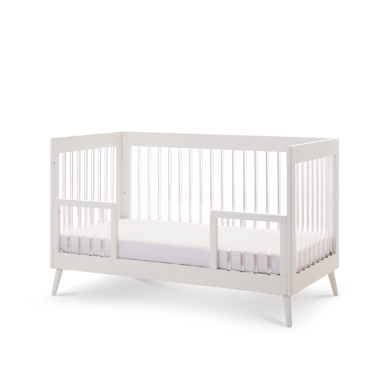 Maya Cot Bed - White with Acrylic