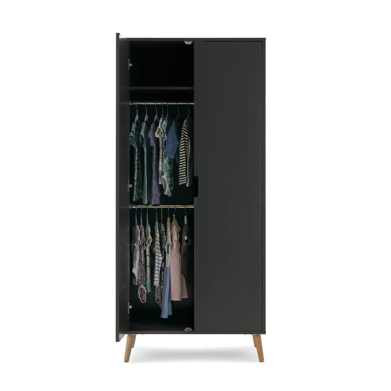 Maya Double Wardrobe - Slate with Natural