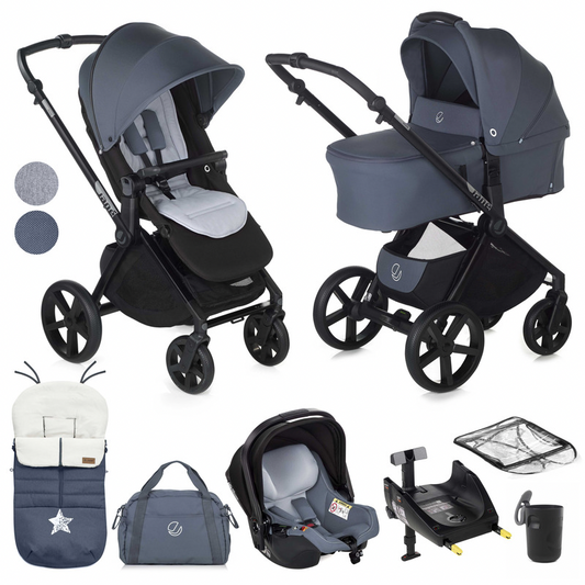 Jane Muum-4 + Sweet + Koos iSize, 10 Piece Travel System Bundle - Seal Blue