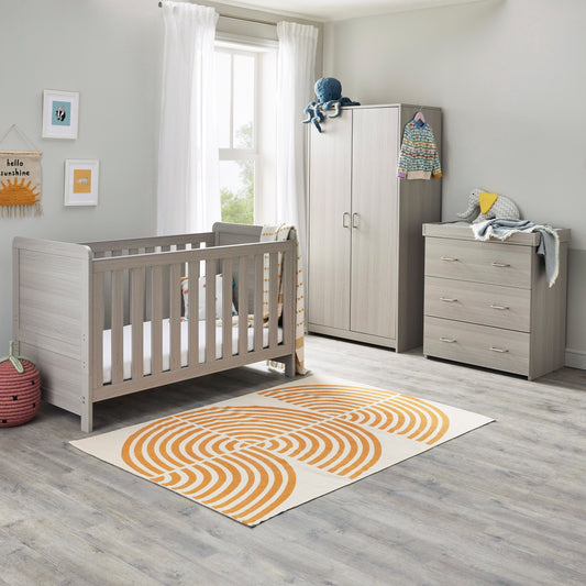 Caro 3 Piece Nursery Room Set - Grey Wash