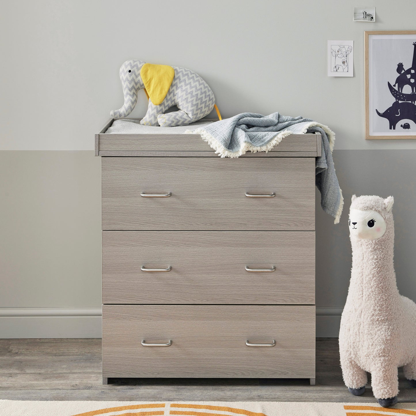 Caro 3 Piece Nursery Room Set - Grey Wash