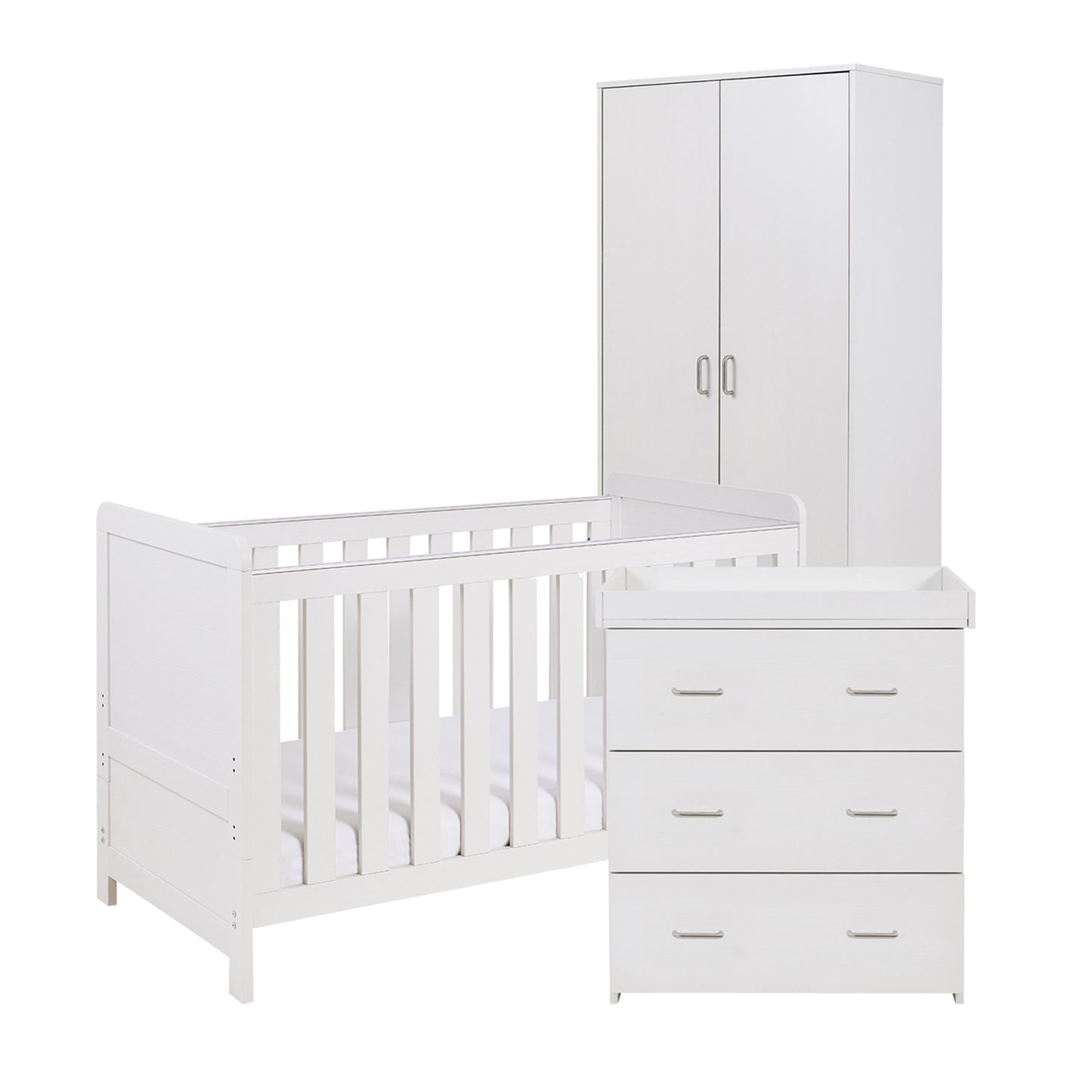 Caro 3 Piece Nursery Room Set - White Wash