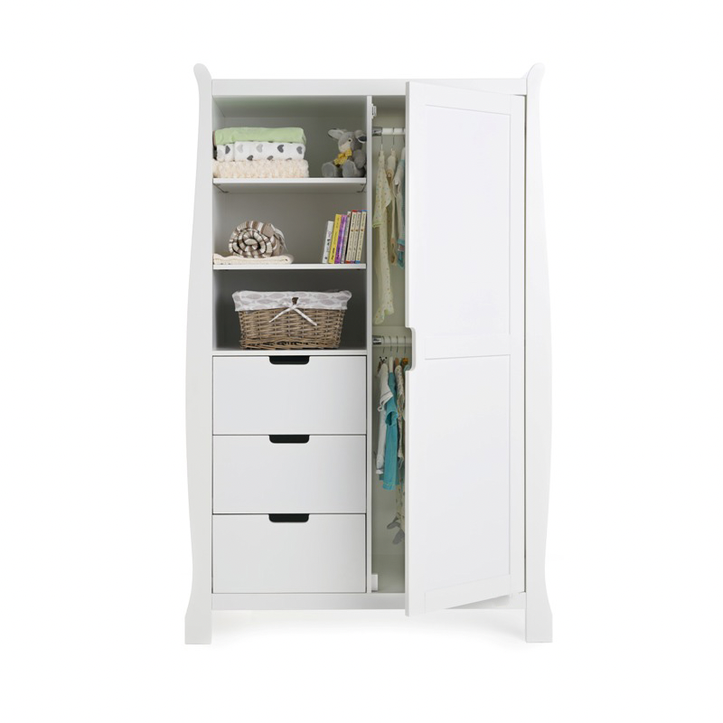 Stamford Sleigh Double Wardrobe - White