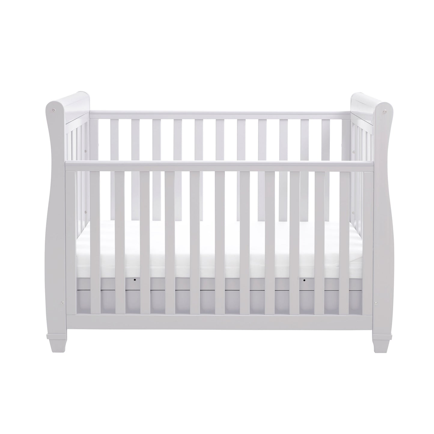 Babymore Eva Sleigh Cot Bed Drop Side with Drawer - Grey