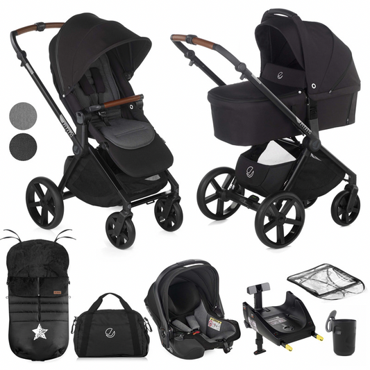 Jane Muum-4 + Sweet + Koos iSize, 10 Piece Travel System Bundle - Cold Black