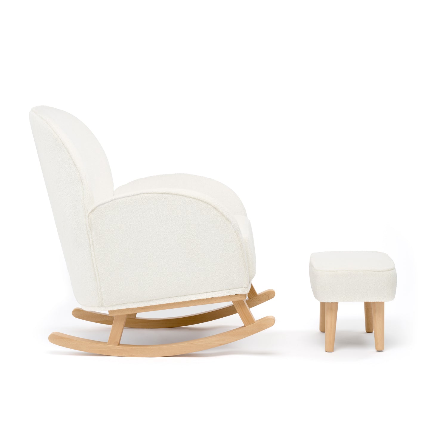 Freya Nursing Chair with Stool - Off White Bouclé