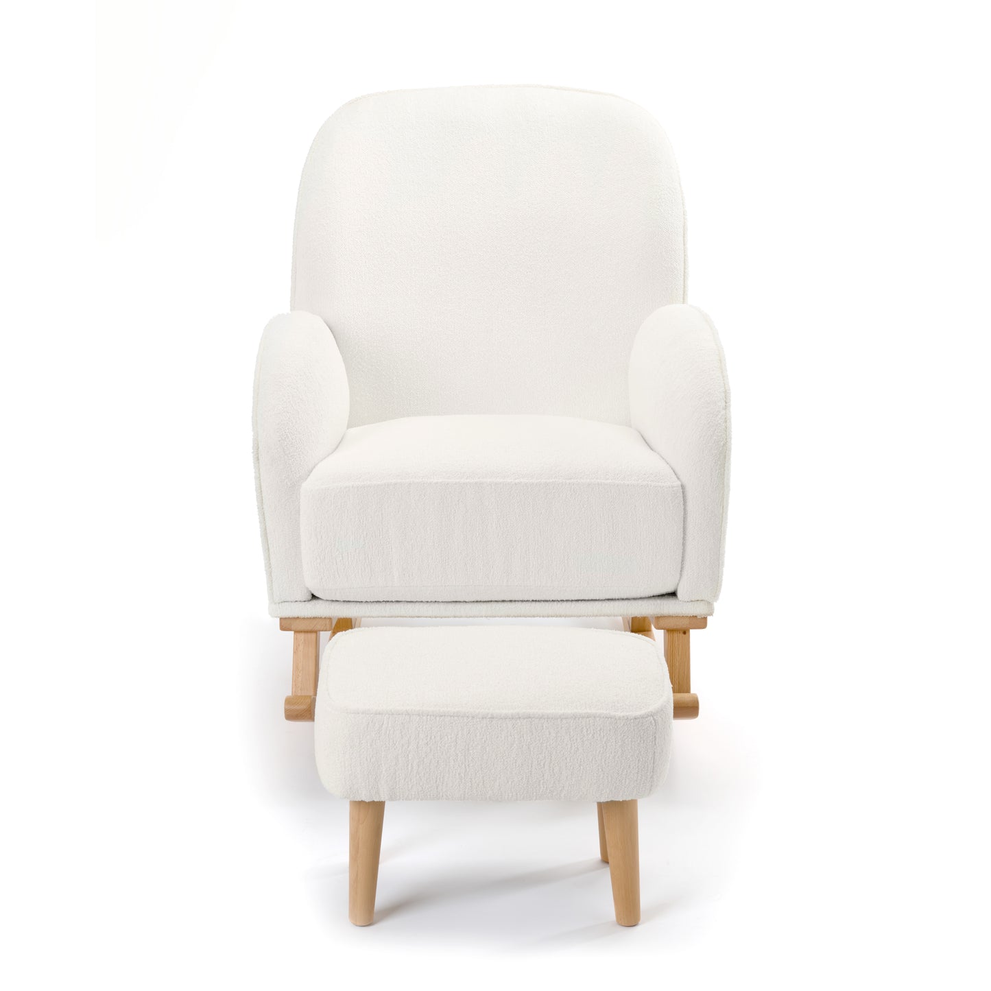 Freya Nursing Chair with Stool - Off White Bouclé