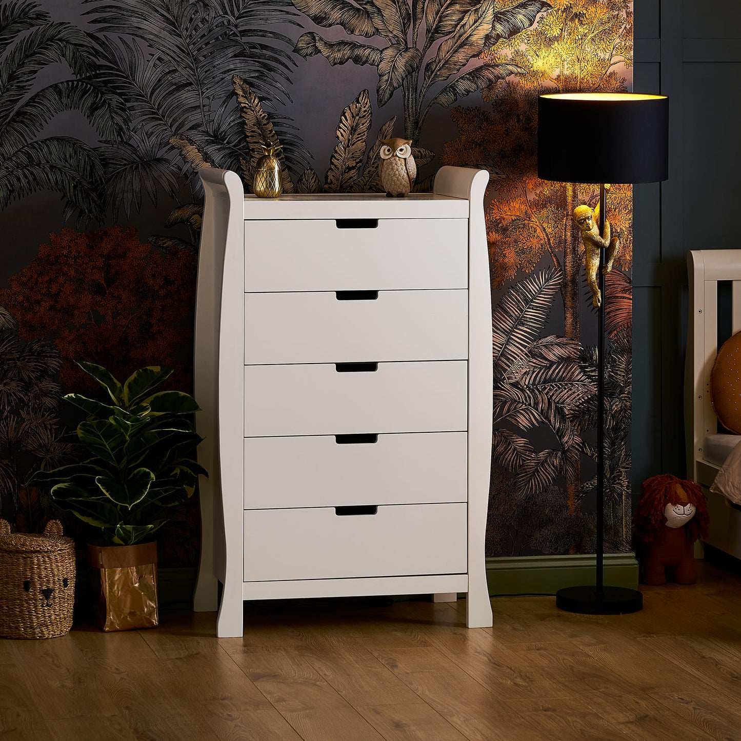 Stamford Sleigh Tall Chest of Drawers - White