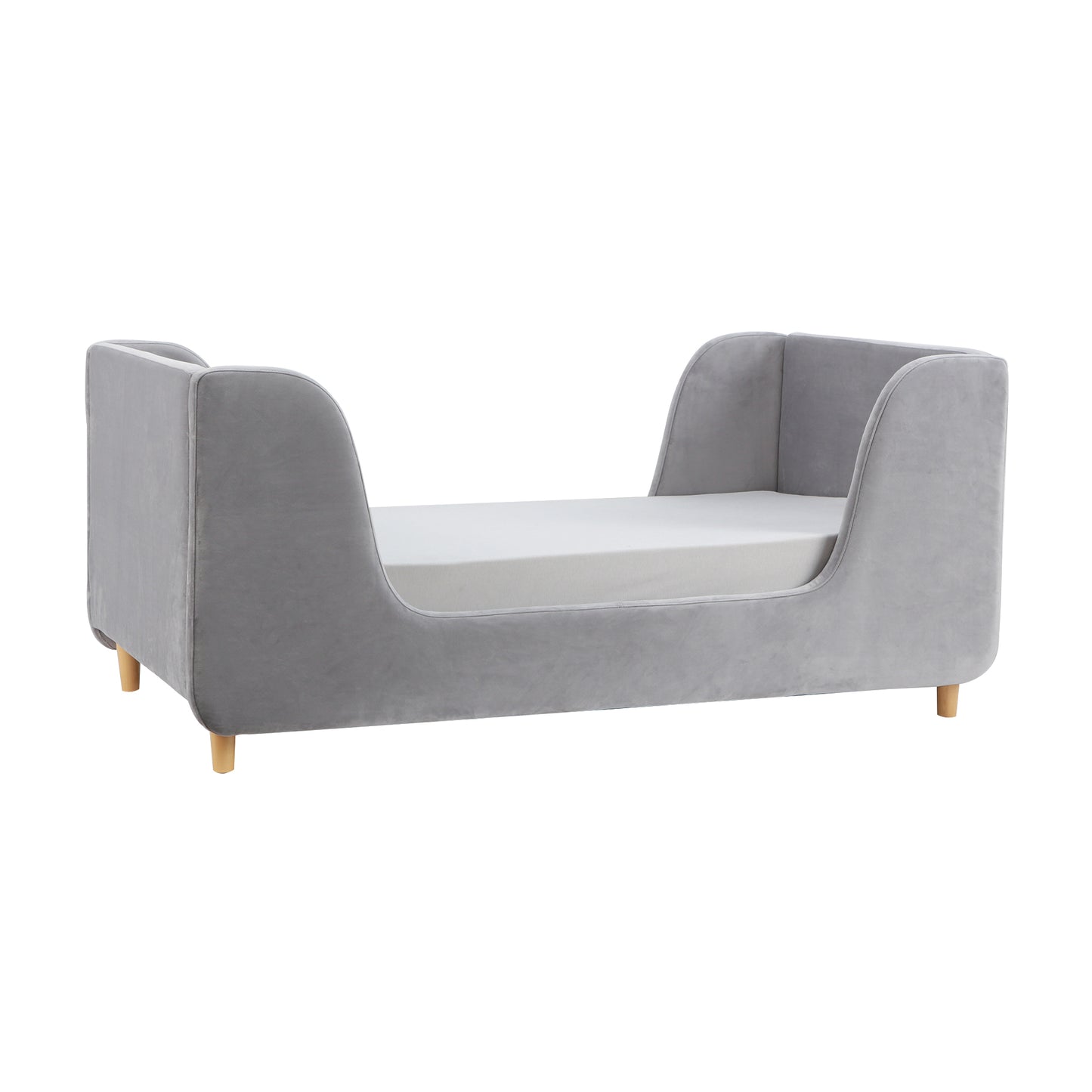 Lumi Toddler Bed - Grey Velvet