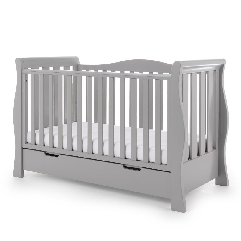 Stamford Luxe Sleigh Cot Bed - Warm Grey