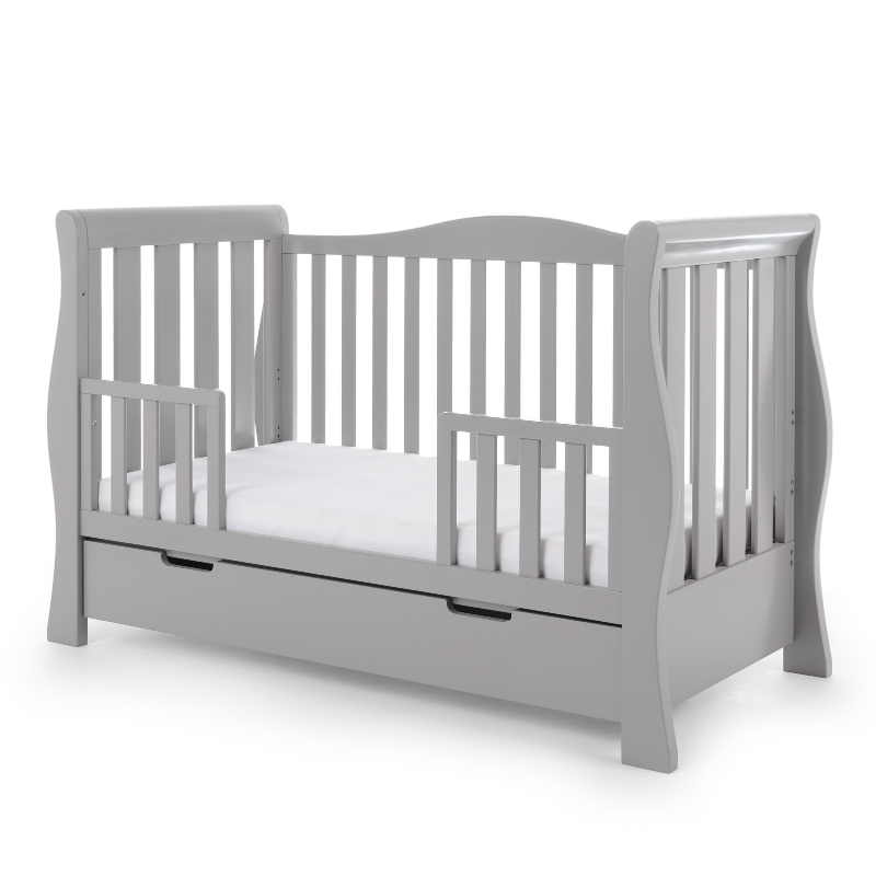 Stamford Luxe Sleigh Cot Bed - Warm Grey