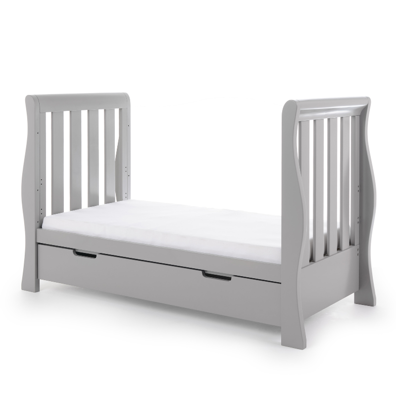 Stamford Luxe Sleigh Cot Bed - Warm Grey