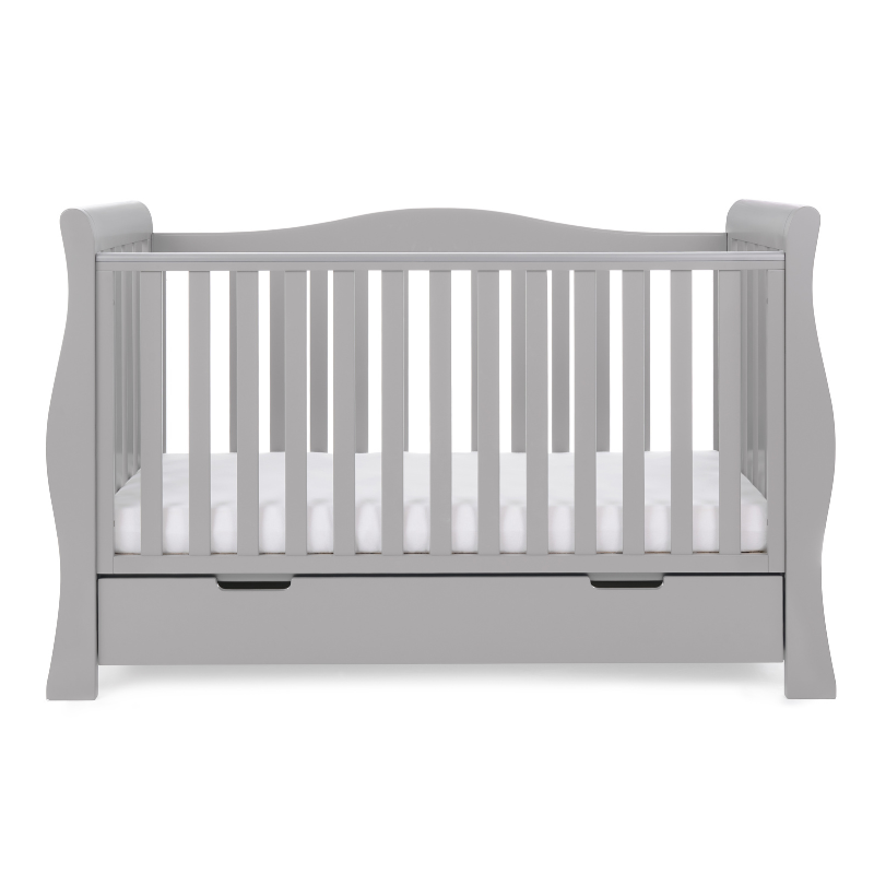 Stamford Luxe Sleigh Cot Bed - Warm Grey