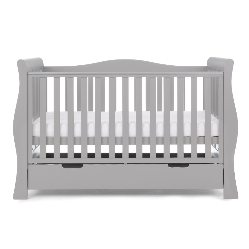 Stamford Luxe Sleigh Cot Bed - Warm Grey