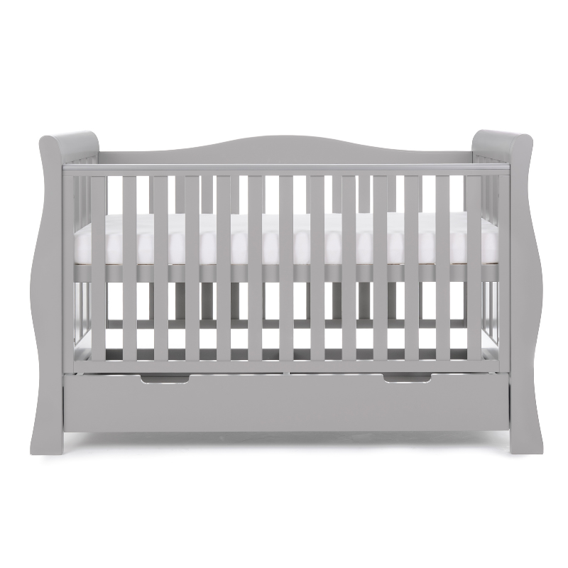 Stamford Luxe Sleigh Cot Bed - Warm Grey