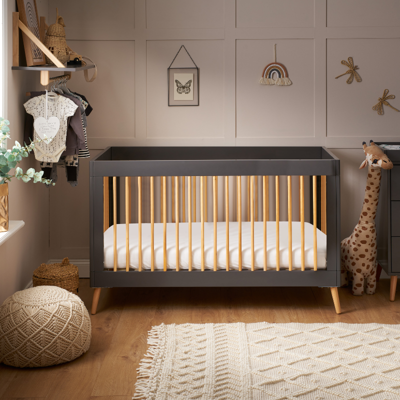 Maya Cot Bed - Slate with Natural