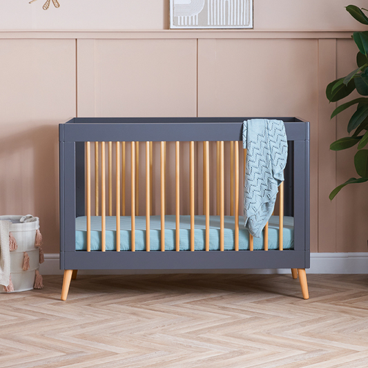 Maya Mini Cot Bed - Slate with Natural