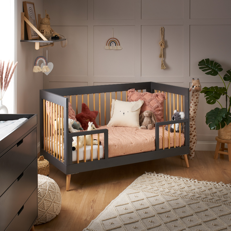 Maya Cot Bed - Slate with Natural