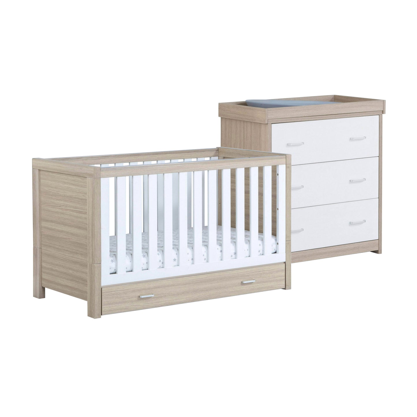 Luno 2 Piece Room Set with Drawer - Oak White