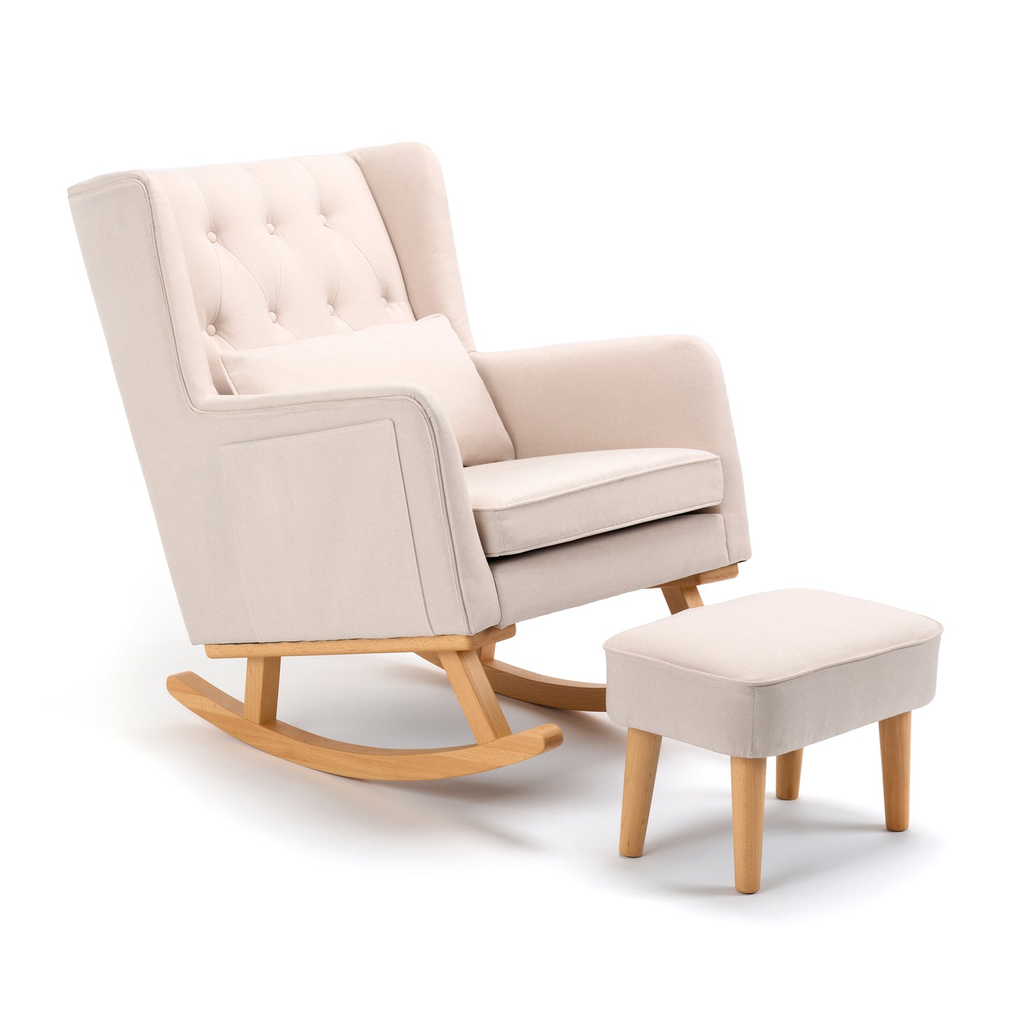 Lux Nursing Chair with Stool - Cream