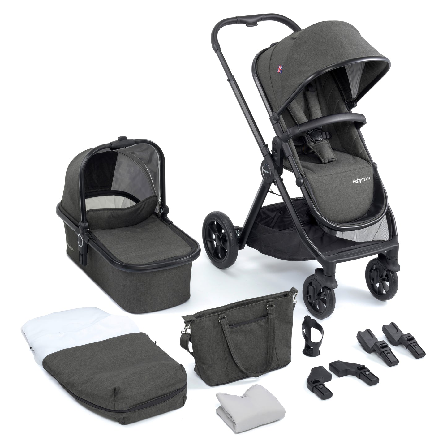 Memore V2 Pram Pushchair - Black