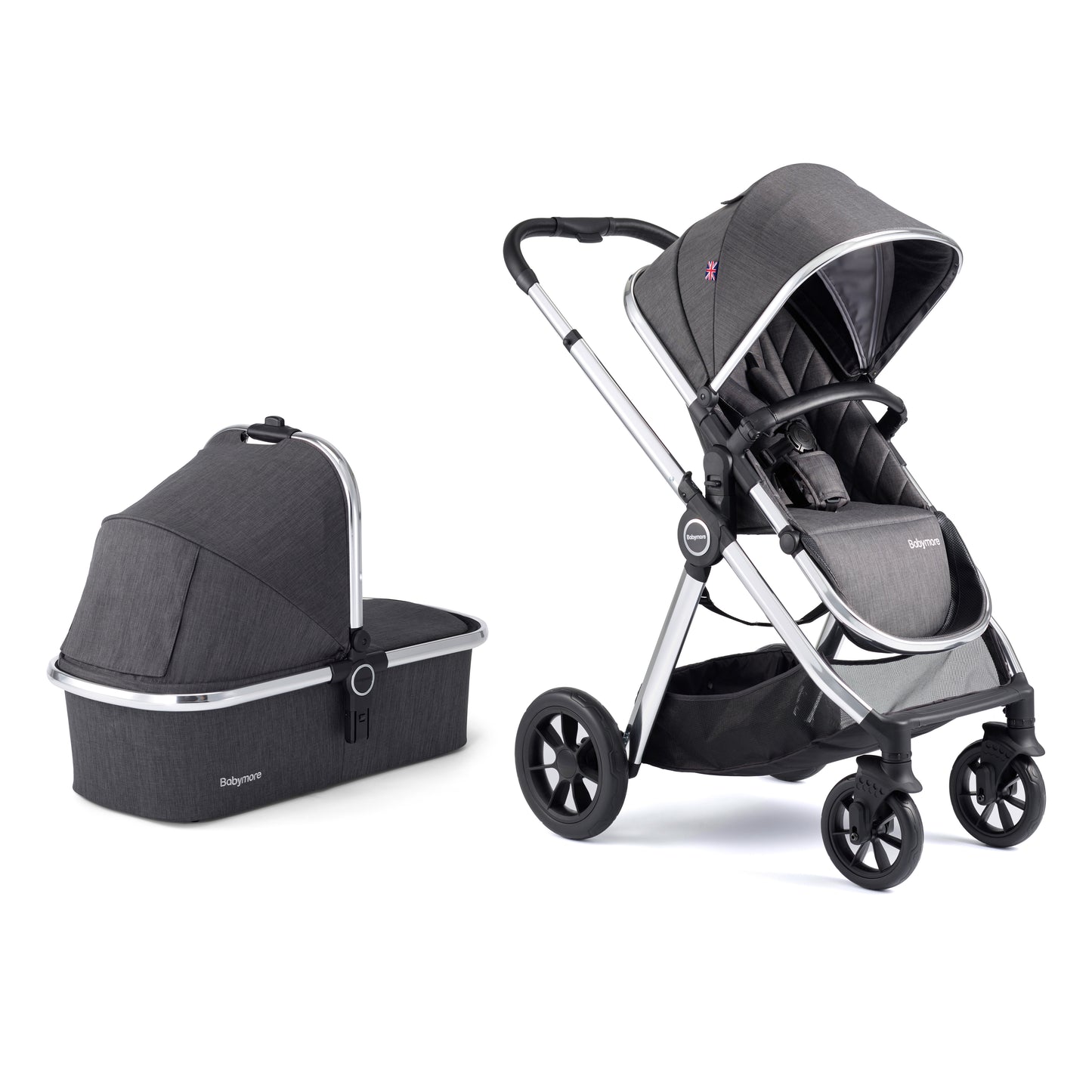 Memore V2 Pram Pushchair - Chrome