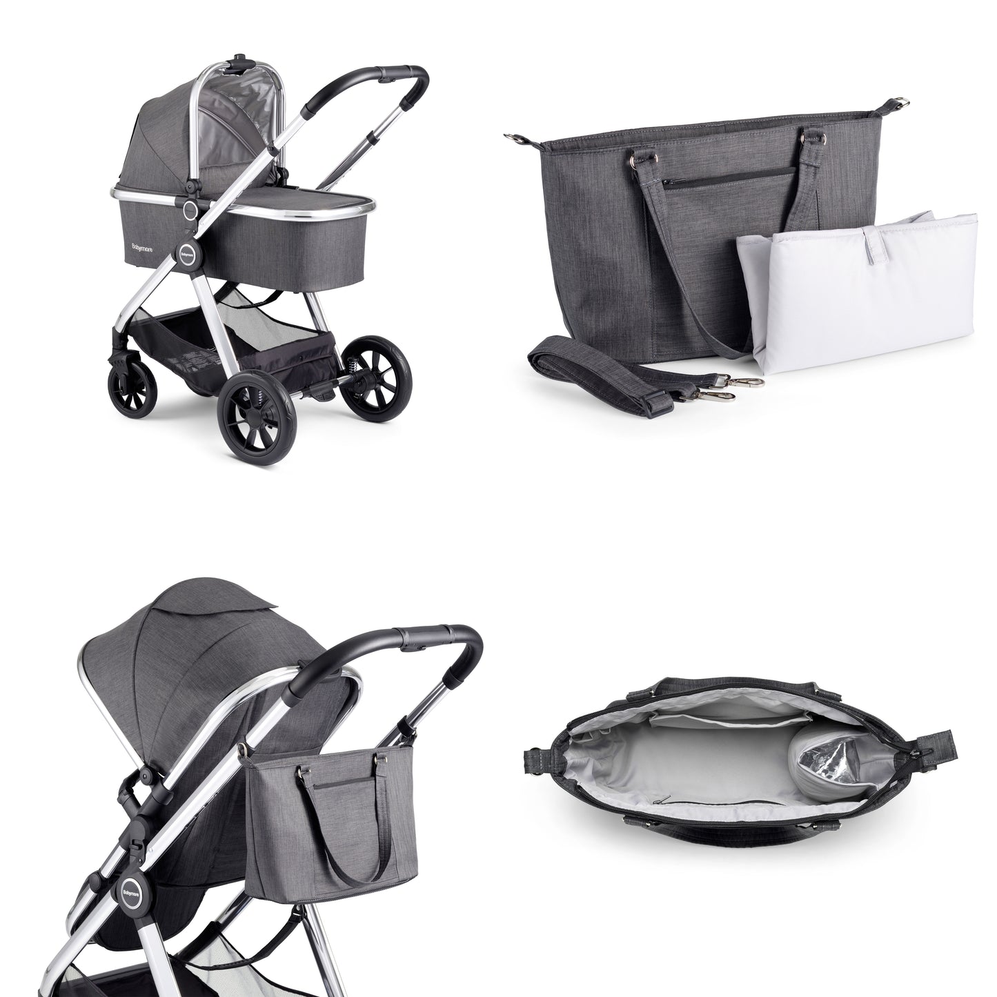 Memore V2 Pram Pushchair - Chrome