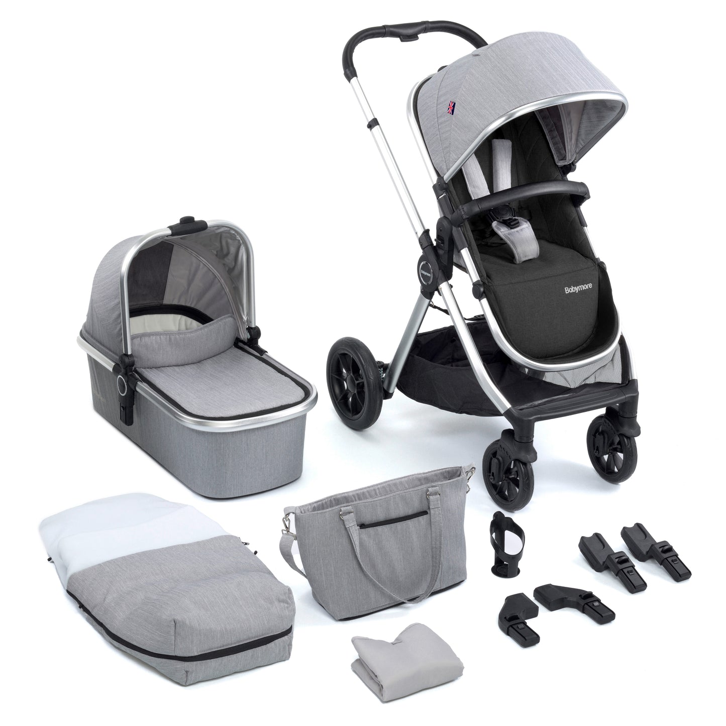 Memore V2 Pram Pushchair - Silver