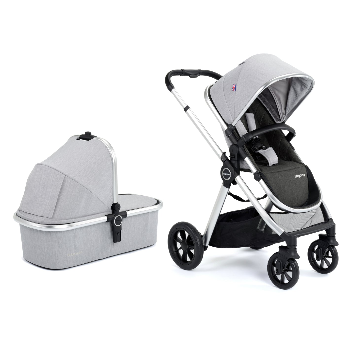 Memore V2 Travel System Pecan with Base - Silver