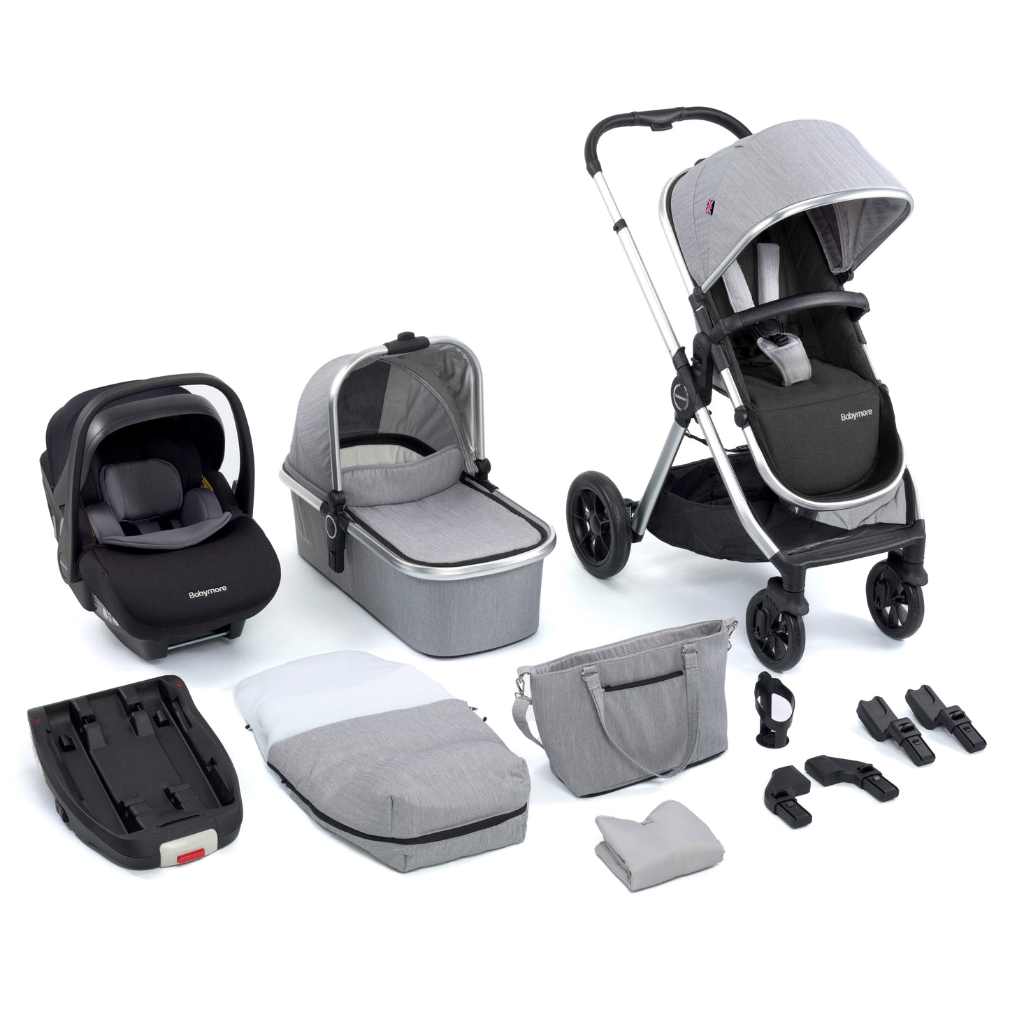 Memore V2 Travel System Pecan with Base - Silver