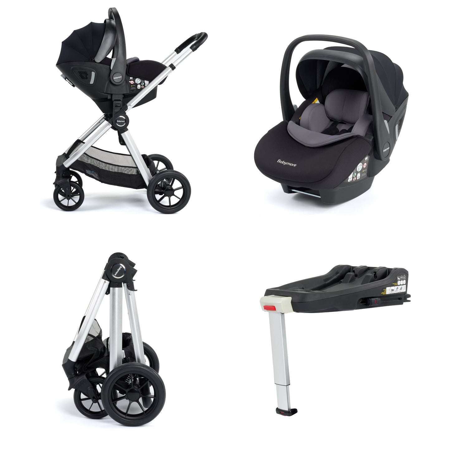 Memore V2 Travel System Pecan with Base - Silver