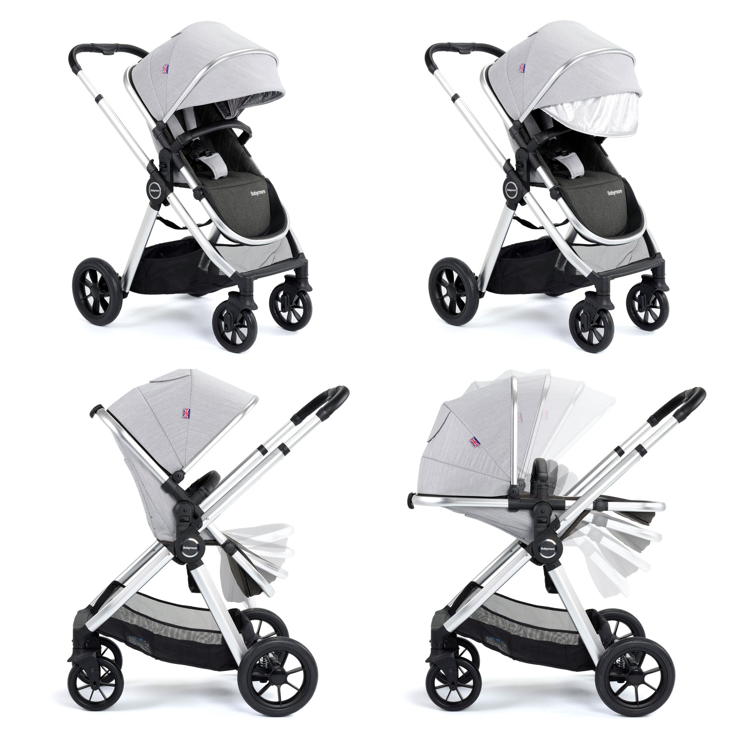 Memore V2 Travel System Pecan with Base - Silver