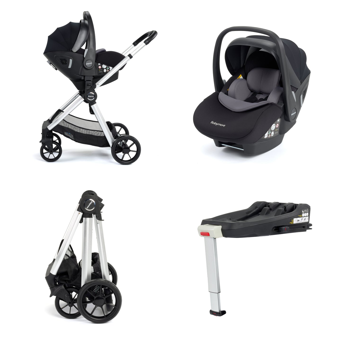 Mimi Travel System Pecan with Base - Silver