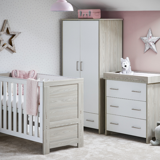 Nika Mini 3 Piece Room Set - Grey Wash with White