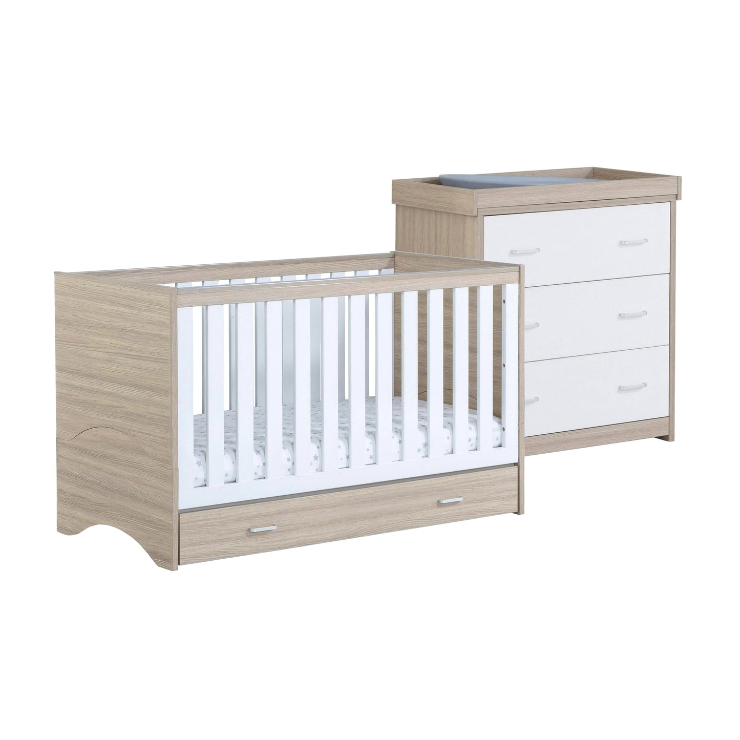 Veni 2 Piece Room Set with Drawer - Oak White