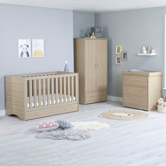 Veni 3 Piece Room Set with Drawer - Oak